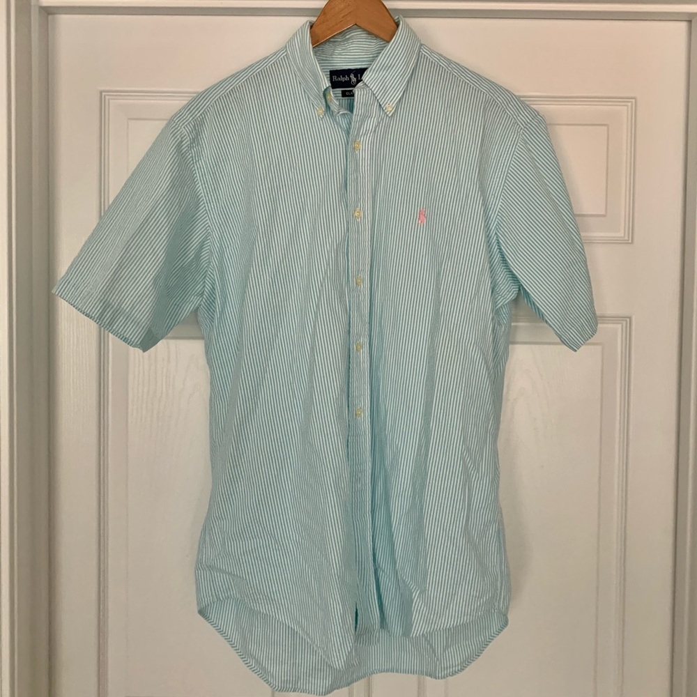 Men’s Polo Seersucker Button Down Short Sleeve